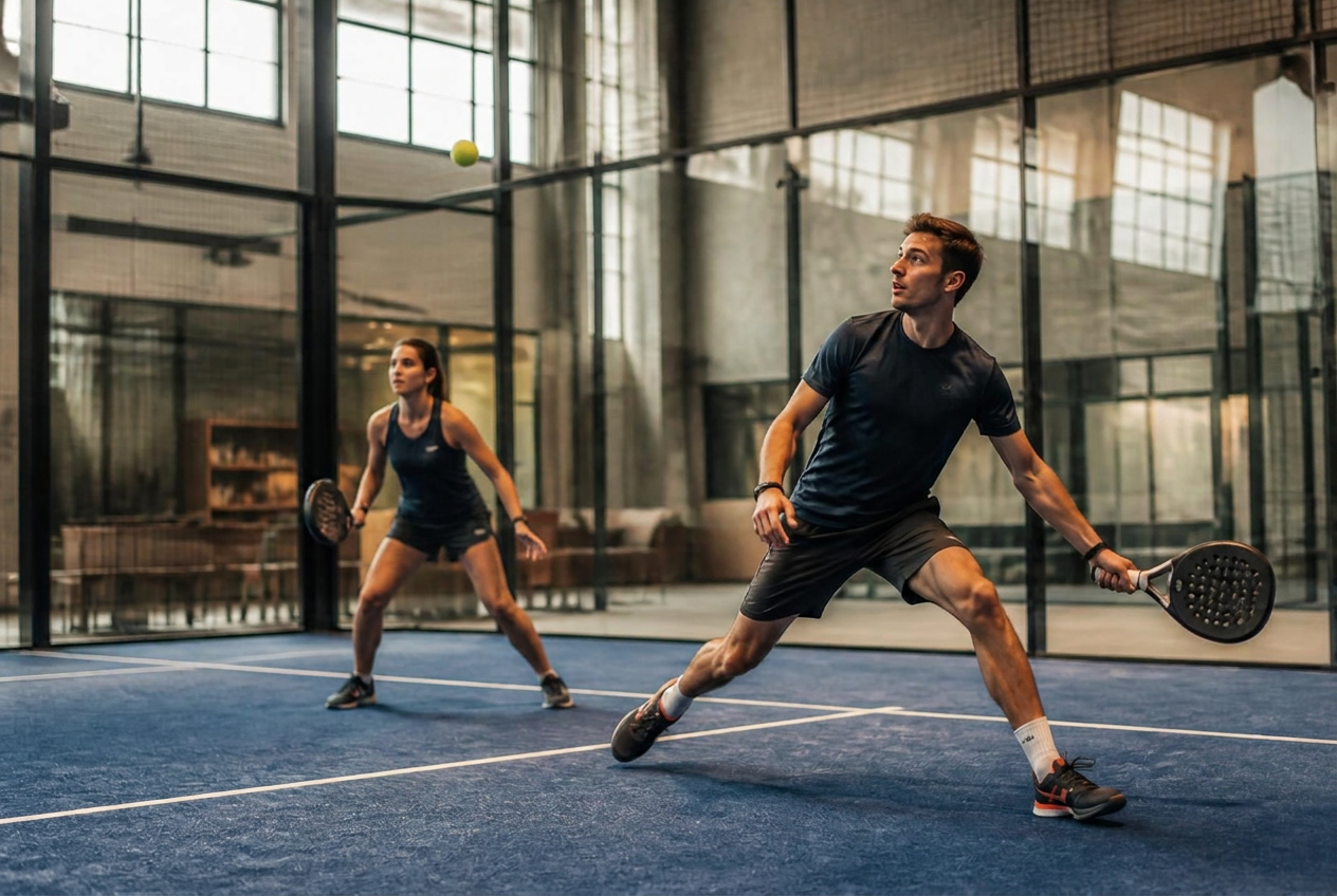 Pelaajia tenniskentällä kesäpäivänä